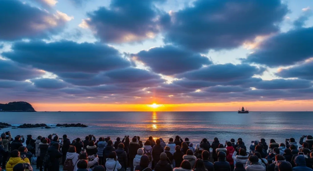 해돋이를 보는 사람들